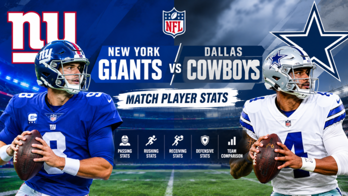 new york giants vs dallas cowboys match player stats